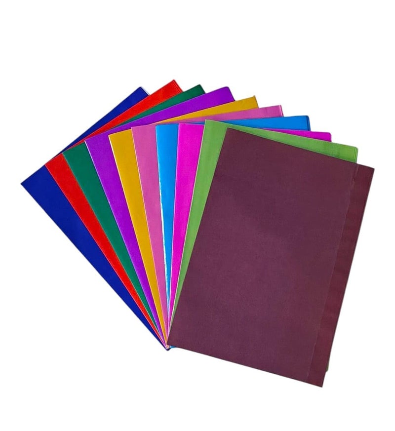 SEJASCOLLECTIONS |Pack of 40| Laminated Multicolor Notebook/Book Cover for A4 Size, Waterproof & Durable Ready-to-Use, Size 35cm x 48cm, Pack of 40, Each Color 4 sheets with 40 Free Name Slip Stickers - Image 3