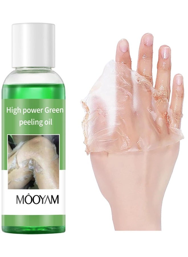 MOOYAM Peeling Oil for Dark Skin, Green Extra Strength Exfoliating Body Peeling Oil, Chemical Peel Solution for Hands and Feet, Effective Exfoliation for Smooth and Radiant Skin - Image 1