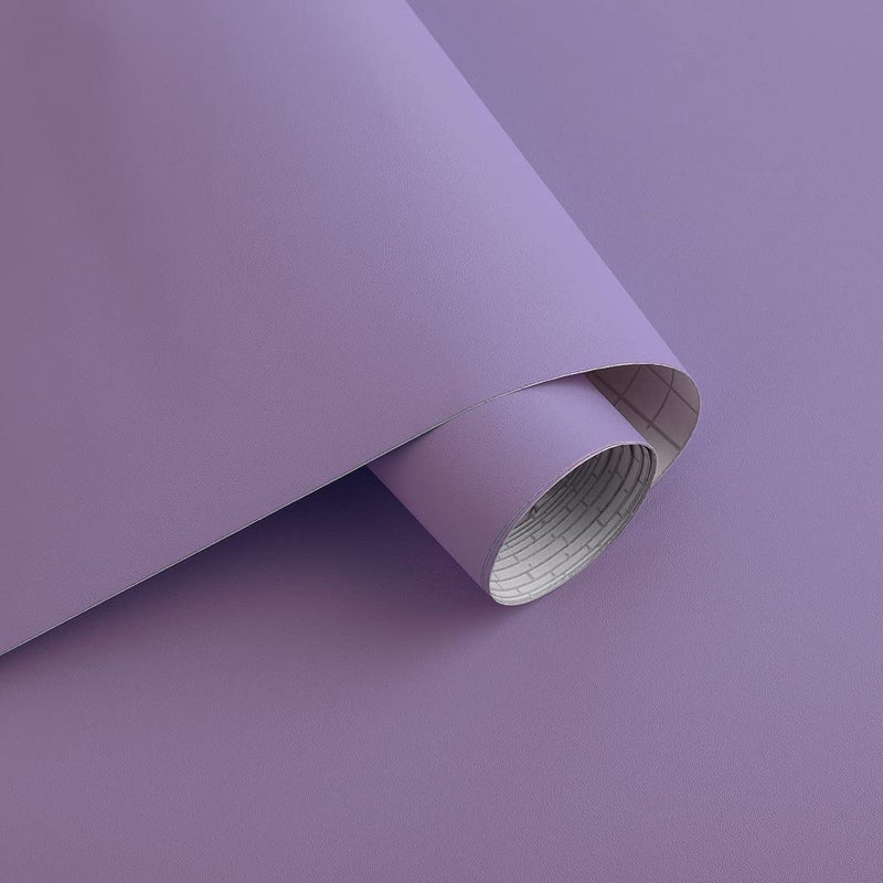 Ismoon Purple Peel And Stick Wallpaper 15.7''  236'' Solid Purple Contact Paper Self-Adhesive Removable Waterproof Wallpaper For Bedroom Dorm Shelf Liner Countertop Cabinet Wardrobe - Image 1