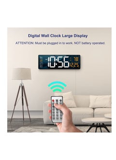XICEN Digital Wall Clock Large Display, 16.2 Inch Large Wall Clocks, LED Digital Clock with Remote Control for Living Room Decor, Automatic Brightness Dimmer Big Clock with Date Week Temperature  - Image 2