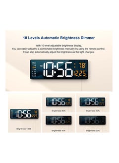 XICEN Digital Wall Clock Large Display, 16.2 Inch Large Wall Clocks, LED Digital Clock with Remote Control for Living Room Decor, Automatic Brightness Dimmer Big Clock with Date Week Temperature  - Image 5