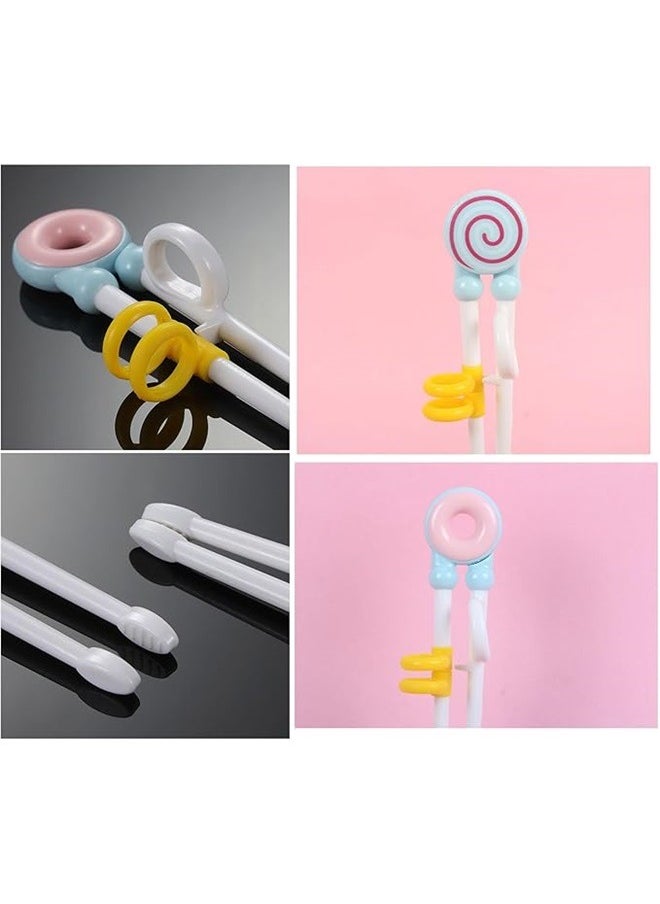 Generic - 3Pairs kid chopsticks, learning chopsticks helper Practice Chopsticks for kids, training chopsticks with animals for beginners Toddler (colourful 3pairs)，Training Chopsticks - Image 1