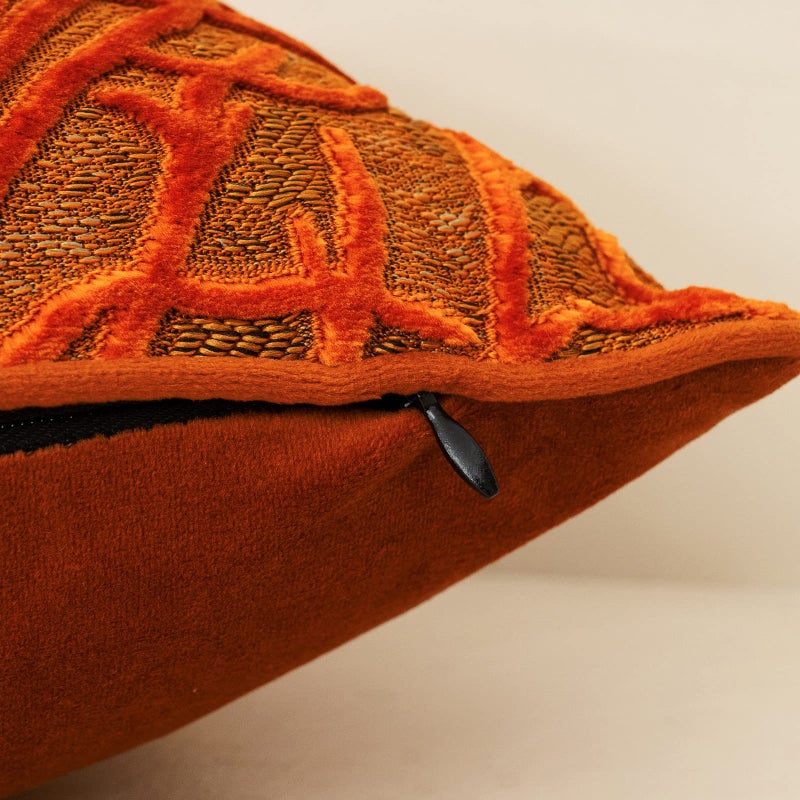 Yangest Burnt Orange Twigs Throw Pillow Cover Branches Velvet Cushion Case Neutral Pillowcase for Sofa Couch Bedroom Living Room Home Decor,18x18 Inch - Image 4