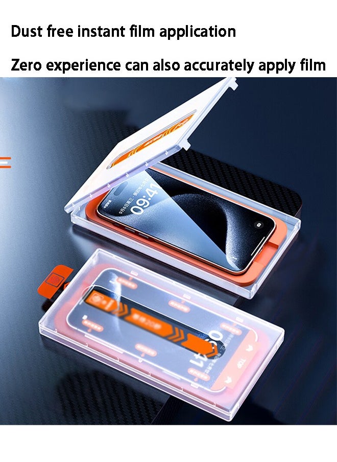 GKK - 1Pcs Tempered Glass for iPhone 15ProMax Dust Free Compartment Instant Sticker Box Screen Protector with Easy Installation Kit Anti-scratch Anti-drop Anti-fingerprint Phone Display Cover Accessory - Image 1