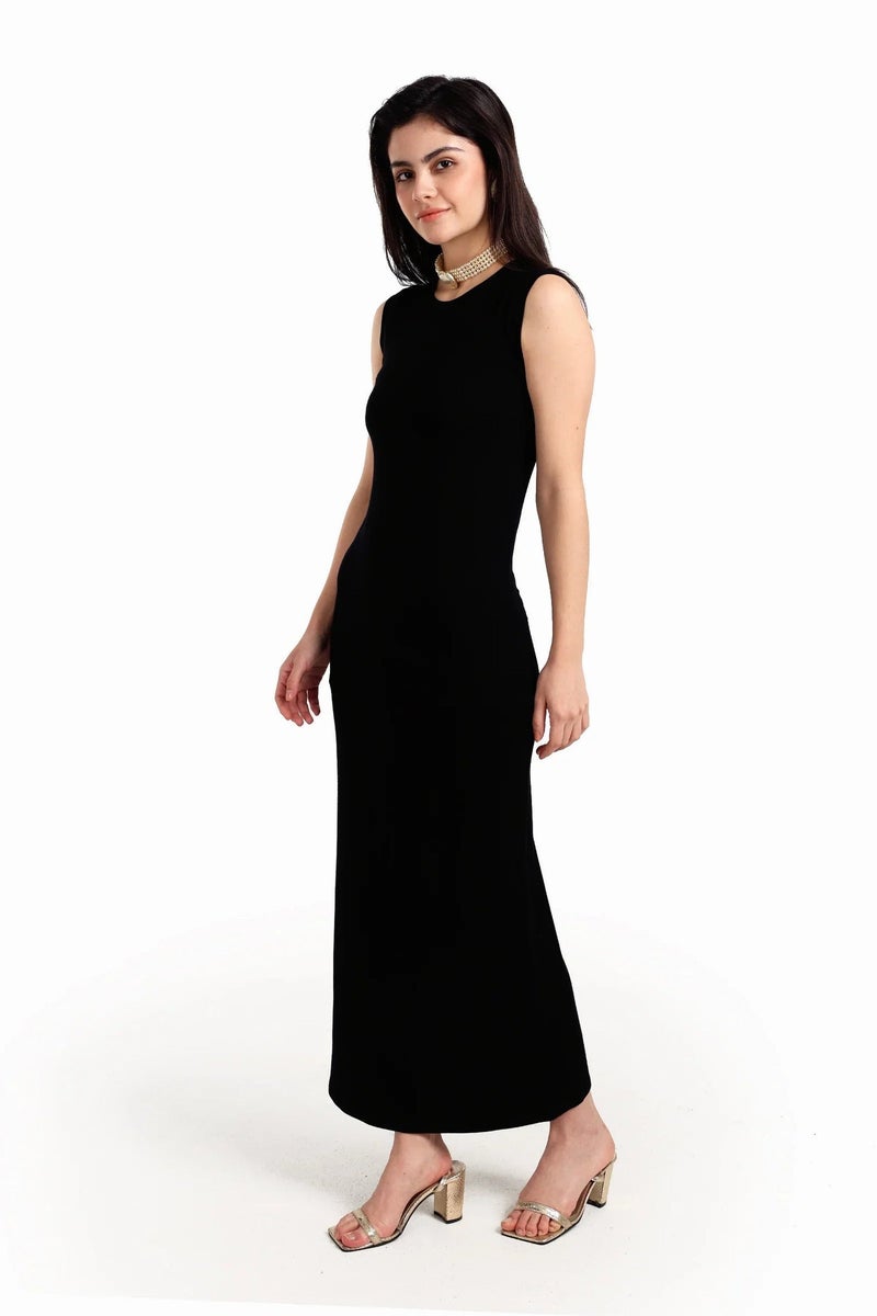 Carina Women's Viscose Blend Sleeveless Dress - Black - Image 2