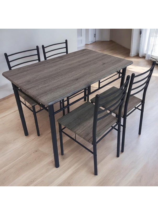 MOMENT 5 Piece Dining Room Table Set For 4, Space Saving Kitchen Table And Chairs, Rectangle Dining Set With Steel Frame For Breakfast Nook  - Image 2