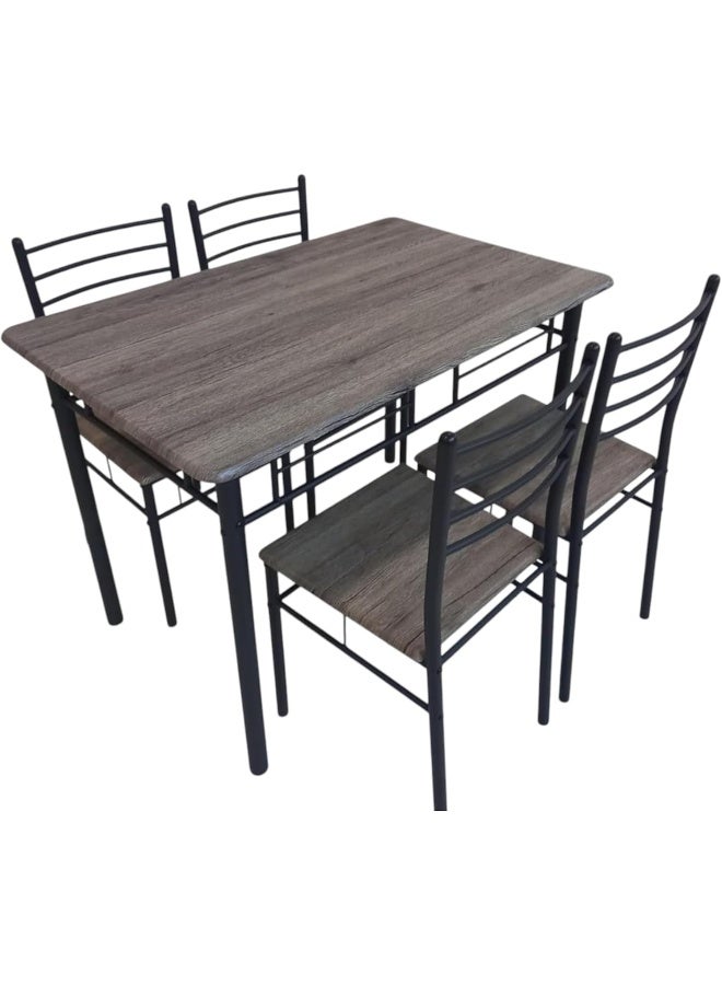 MOMENT 5 Piece Dining Room Table Set For 4, Space Saving Kitchen Table And Chairs, Rectangle Dining Set With Steel Frame For Breakfast Nook  - Image 1