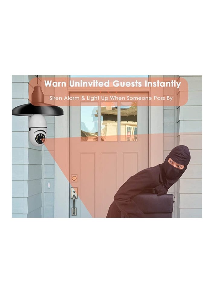Generic - E27 Bulb Camera with Automatic Tracking, Full Color Night Vision, Bidirectional Audio, Enhanced Wi-Fi Security Camera for Indoor Surveillance, Motion Detection, 110V-220V Wired, Plastic Construction, LED Indicators, Ideal Holiday Gift for Home Safety - Image 1