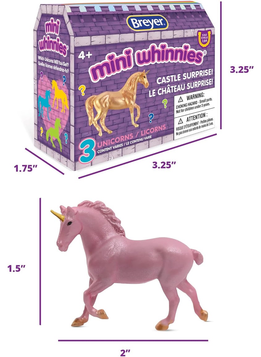 Breyer Horses Mini Whinnies Castle Surprise  3 Unicorns  Random Assortment  164 Scale  Unicorns Measure 2 x 15  Model 7848