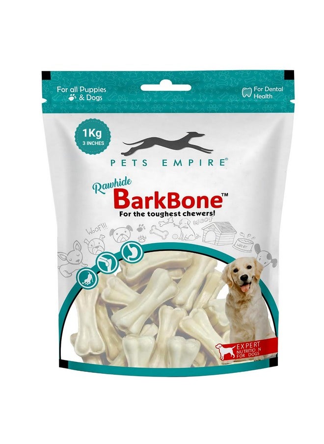 Pets Empire Rawhide Pressed Chew Dog Bone Pack 3 Inches, Chewy Dogs Training And Feeding Treats, Crunchy Chew Calcium Bones, Pet Haddi Treat For Dogs, Pups, Puppies - 1 Kg  - Image 1