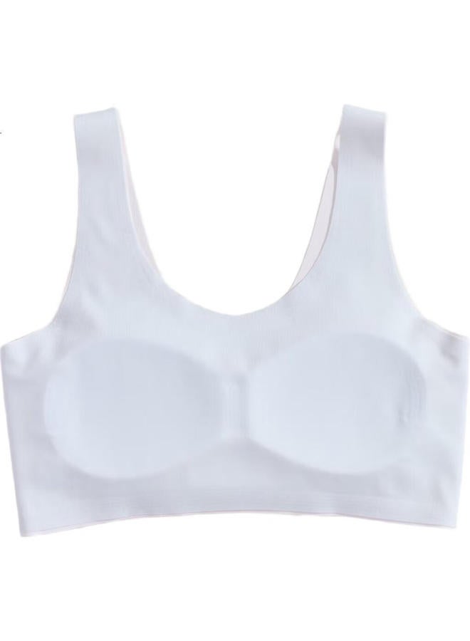 Modal 2-Piece Set, Girls' Underwear, Puberty Bra For Middle And High School Students, Seamless Thin Camisole, Pink + Skin Color - Image 2
