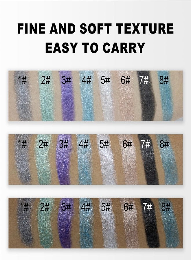 RoseFlower 8 Colors Glitter Eyeshadow Stick Colorful Set, Waterproof Eye Shadow Sticks, Cream Eyeshadow Pencil Makeup Set, High Pigmented Waterproof & Long Lasting Contour Stick, EyeLiner Makeup for Women - Image 5