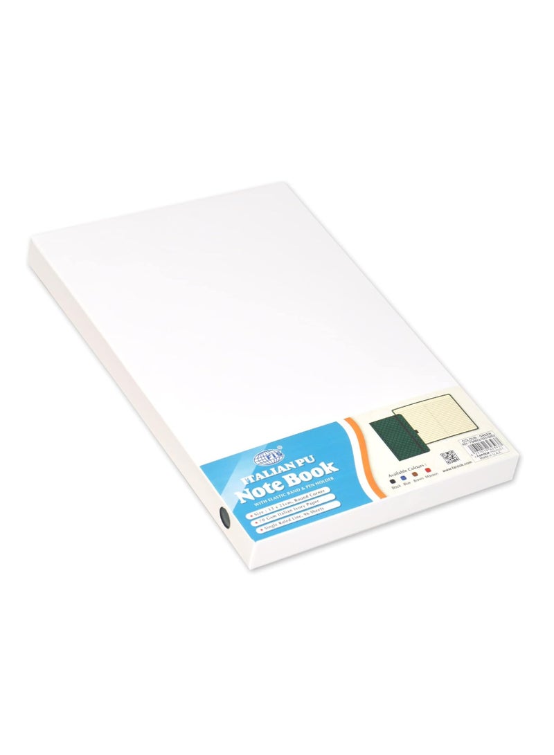 FIS® Executive Notebook, Size 13x21CM, 96 Sheets Single Line With Elastic PU Window Green Design 2 -FSNBEX13X21GRD2 - Image 3