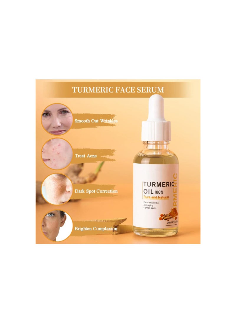 silvercnc - Turmeric Dark Spot Corrector Serum,Natural Turmeric Acne Dark Spot Remover,Body Face Serum Repair Facial Essence,Melasma Corrector Facial Serum Skin Care Moisturizing Serum Ginger Root Extract(2PCS) - Image 1