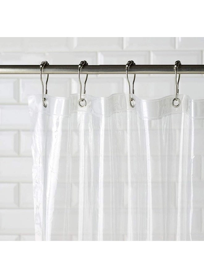 Riyidecor Clawfoot Tub Wrap Around Shower Curtain Liner Freestanding Bathtub All Around 180x70 Inch with Clear Foot Tub Round Surround Oval Extra Wide Metal Shower Hooks Included Heavy Duty - Image 5