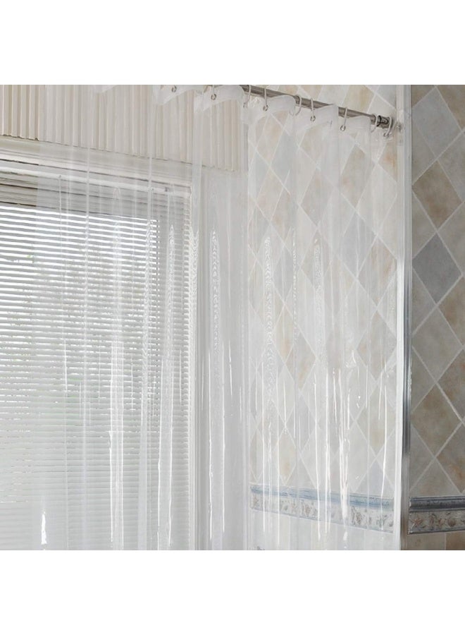 Riyidecor Clawfoot Tub Wrap Around Shower Curtain Liner Freestanding Bathtub All Around 180x70 Inch with Clear Foot Tub Round Surround Oval Extra Wide Metal Shower Hooks Included Heavy Duty - Image 2