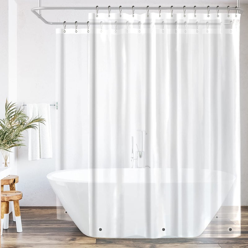 Riyidecor Clawfoot Tub Wrap Around Shower Curtain Liner Freestanding Bathtub All Around 180x70 Inch with Clear Foot Tub Round Surround Oval Extra Wide Metal Shower Hooks Included Heavy Duty - Image 1