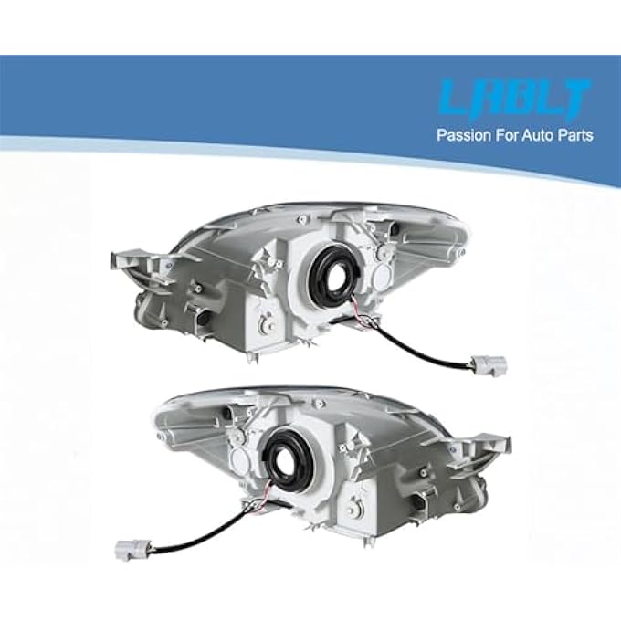 LABLT Headlights Replacement For 20072011 Toyota Yaris Sedan Black Housing Projector Headlights Pair LeftRight Side Passenger Driver Side - Image 3