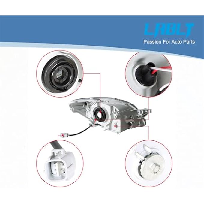 LABLT Headlights Replacement For 20072011 Toyota Yaris Sedan Black Housing Projector Headlights Pair LeftRight Side Passenger Driver Side - Image 4