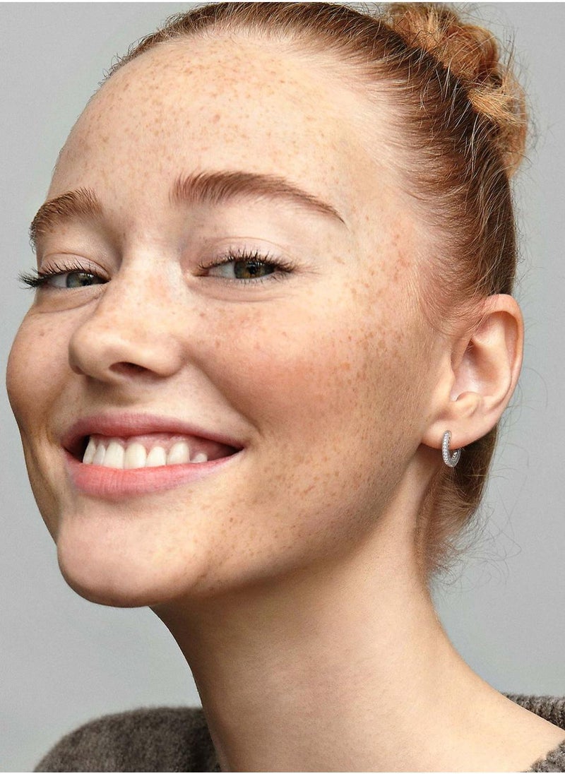 PANDORA PavÃ Heart Hoop Earrings - Image 2