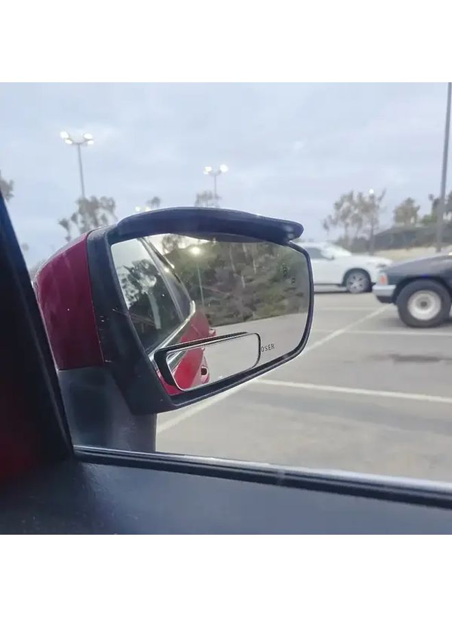 2pcs Blind Spot Mirror Rectangular HD Frameless Convex Adjustable Rod For Cars SUVs Trucks - Image 1