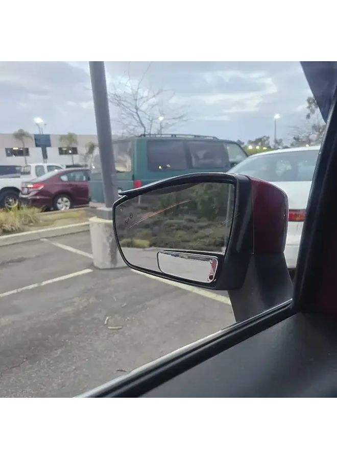2pcs Blind Spot Mirror Rectangular HD Frameless Convex Adjustable Rod For Cars SUVs Trucks - Image 2