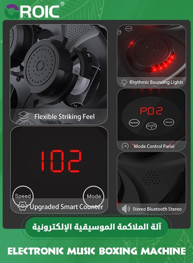 GROIC Electronic Music Boxing Machine with Gloves,Music Pads,Boxing Training Punching Equipment Wall Mounted,Electronic Target for Home,Indoor and Gym - Image 2