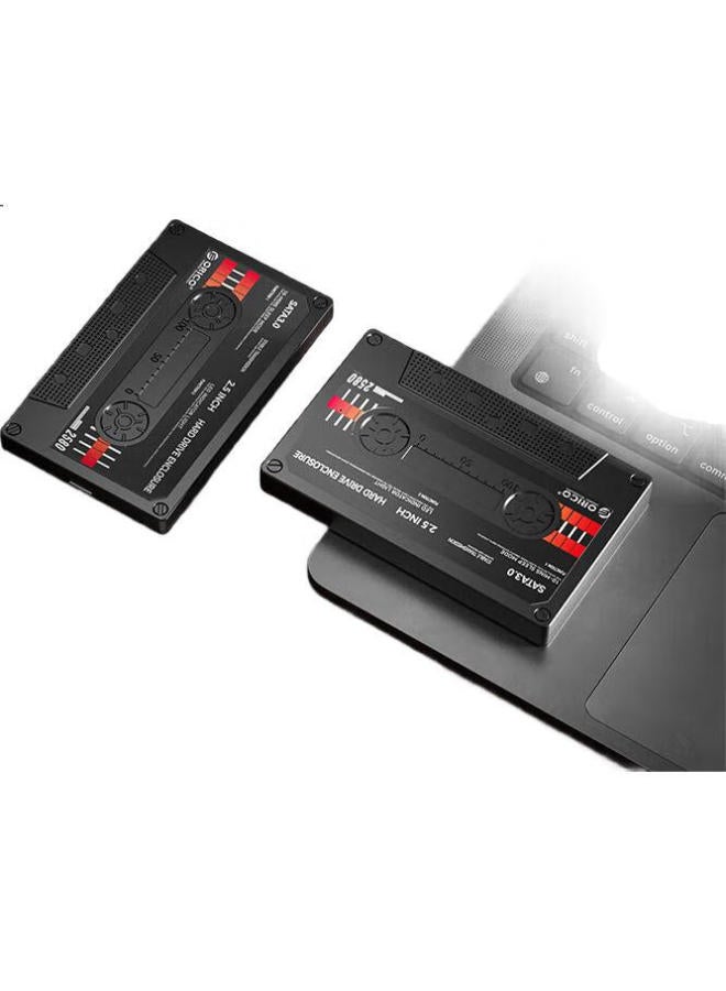 Orico External Hard Drive Enclosure, 2.5-Inch Type-C Serial Sata, For Computer And Laptop, External Case For Ssd And Mechanical Hard Drives, Retro Tape Design - Image 1