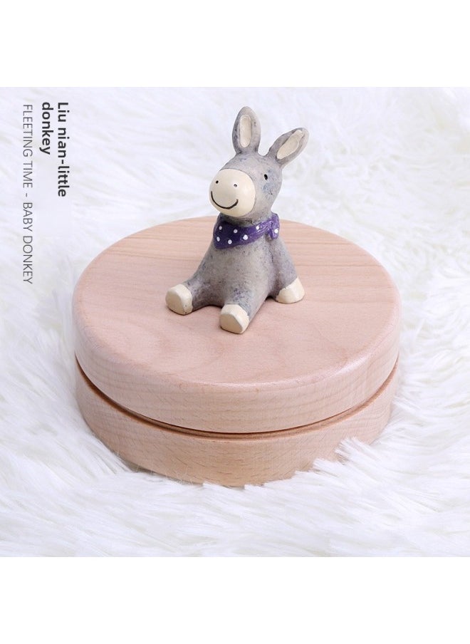 Generic Children's Deciduous Teeth Souvenir Box Beech Girl Boy Creative Collection Box Photo Frame Baby Teeth Storage Box Wholesale-Color:Looking Up At The Stars-little Donkey  - Image 1