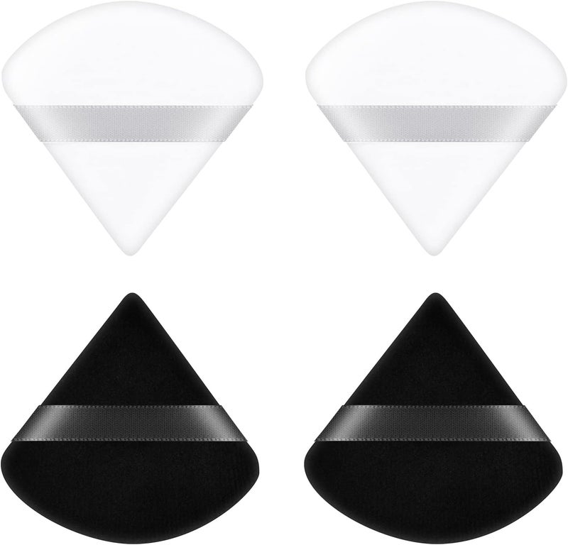 Ainiv 4 PCS Powder Puff Triangle Makeup Puff Reusable Soft Powder Sponge Washable Wet Dry DualUse Cosmetic Puff Face Powder Puff for Loose Powder Foundation Cream Blush Wetand or Pressed Powder