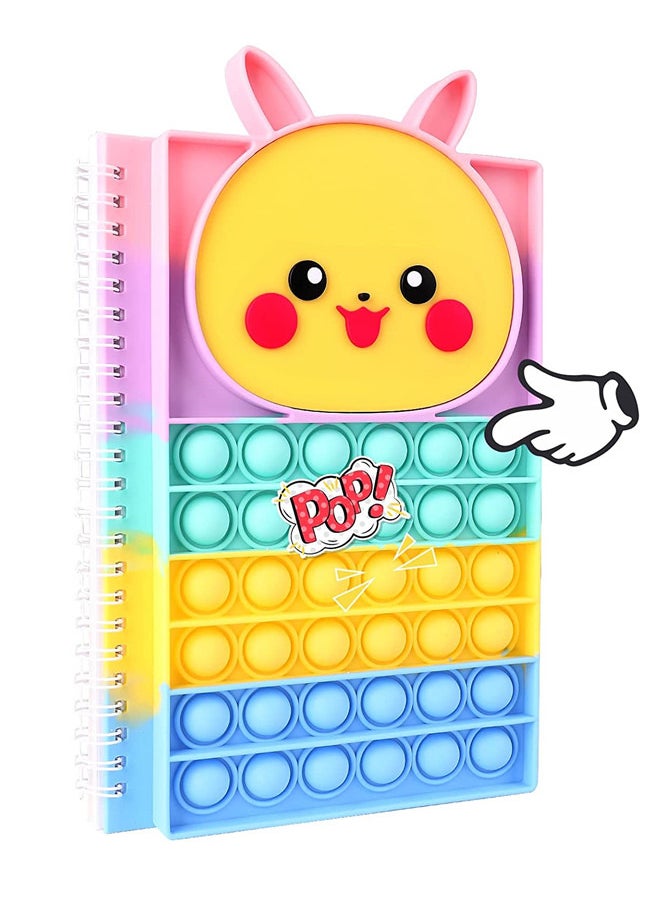 ISank A5 Pop Notebook Spiral Notebook for Girls and Boys Gift in School with Stress Relief Assistant Fidget Toy  - Image 1