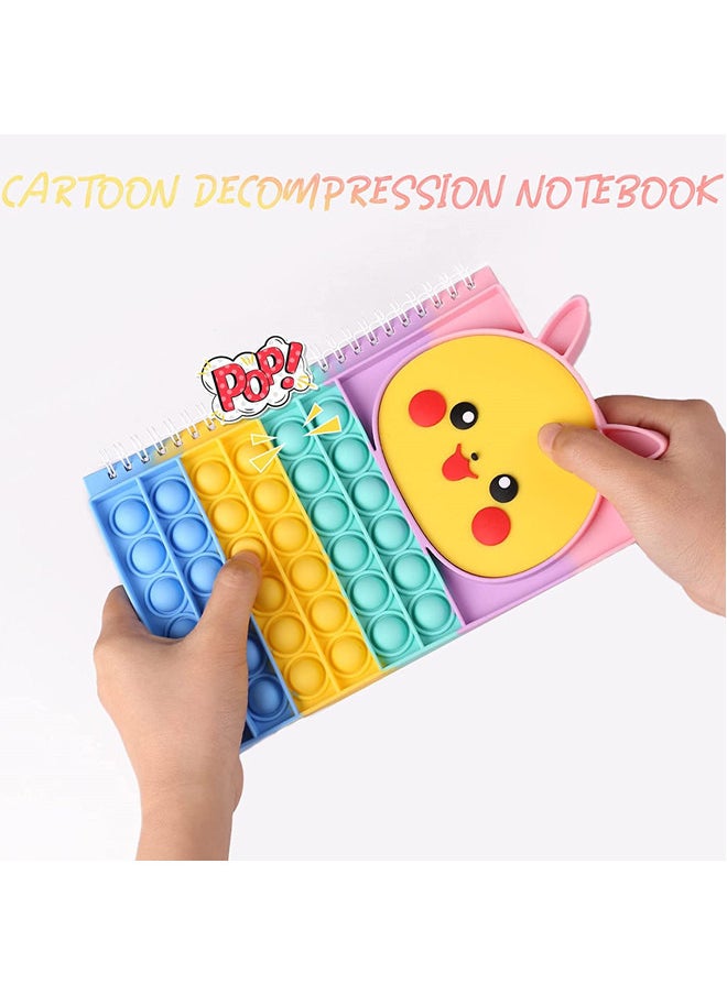 ISank A5 Pop Notebook Spiral Notebook for Girls and Boys Gift in School with Stress Relief Assistant Fidget Toy  - Image 3