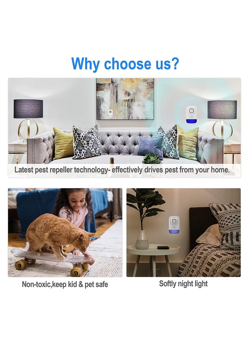 SOLARAE Ultrasonic Pest Repeller 6 Pack, Electronic Plug-in Indoor Pest Repellent, Ultrasonic Pest Repellent, Indoor Pest Control for Home, Kitchen, Office, Garage, Hotel - Image 5