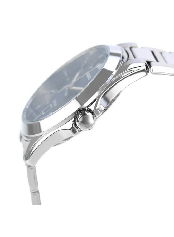 Casio Enticer Blue Dial Silver Men's Watch- MTP-1370D-2A2 - Image 3