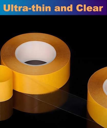 ANGKEEL Super Thin Double Sided Adhesive Tape 1Inch x 66Feet Transparent Sticky Tape for Making DIY Crafts, Paste Photo, Scrapbook, Gift Wrap, Rug Fixed, Woodworker, Fashion Clothing, Wall Decor, Cat Training - Image 2