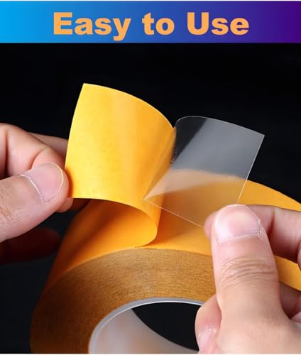 ANGKEEL Super Thin Double Sided Adhesive Tape 1Inch x 66Feet Transparent Sticky Tape for Making DIY Crafts, Paste Photo, Scrapbook, Gift Wrap, Rug Fixed, Woodworker, Fashion Clothing, Wall Decor, Cat Training - Image 5