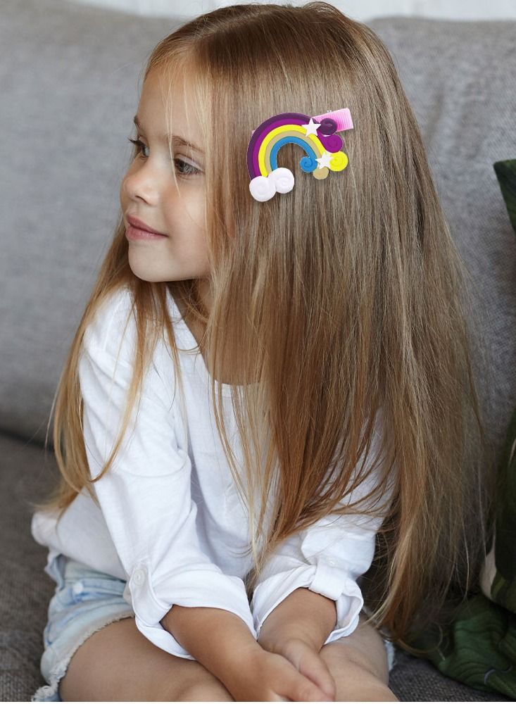 CATANES 6 Packs For Hair Clips Cloud Ornaments and Lollipop Colourful Flatback Polymer Hair Clips - Image 2