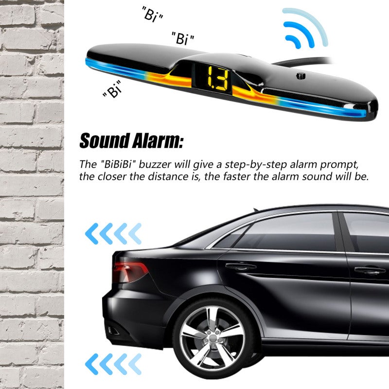 Car Parking Sensor System White: 30-250 Centimeter Accuracy - Easy To Use Rear Reversing Radars With Sound Alarm For 12V Vehicle Reverse Parking - Image 4
