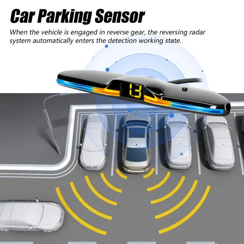 Car Parking Sensor System White: 30-250 Centimeter Accuracy - Easy To Use Rear Reversing Radars With Sound Alarm For 12V Vehicle Reverse Parking - Image 2
