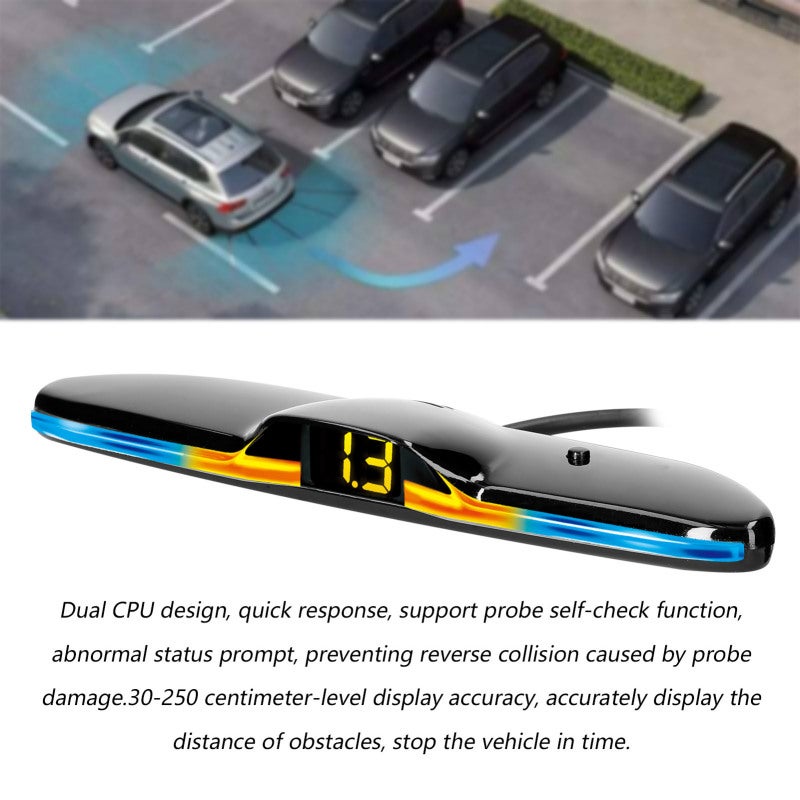 Car Parking Sensor System White: 30-250 Centimeter Accuracy - Easy To Use Rear Reversing Radars With Sound Alarm For 12V Vehicle Reverse Parking - Image 3