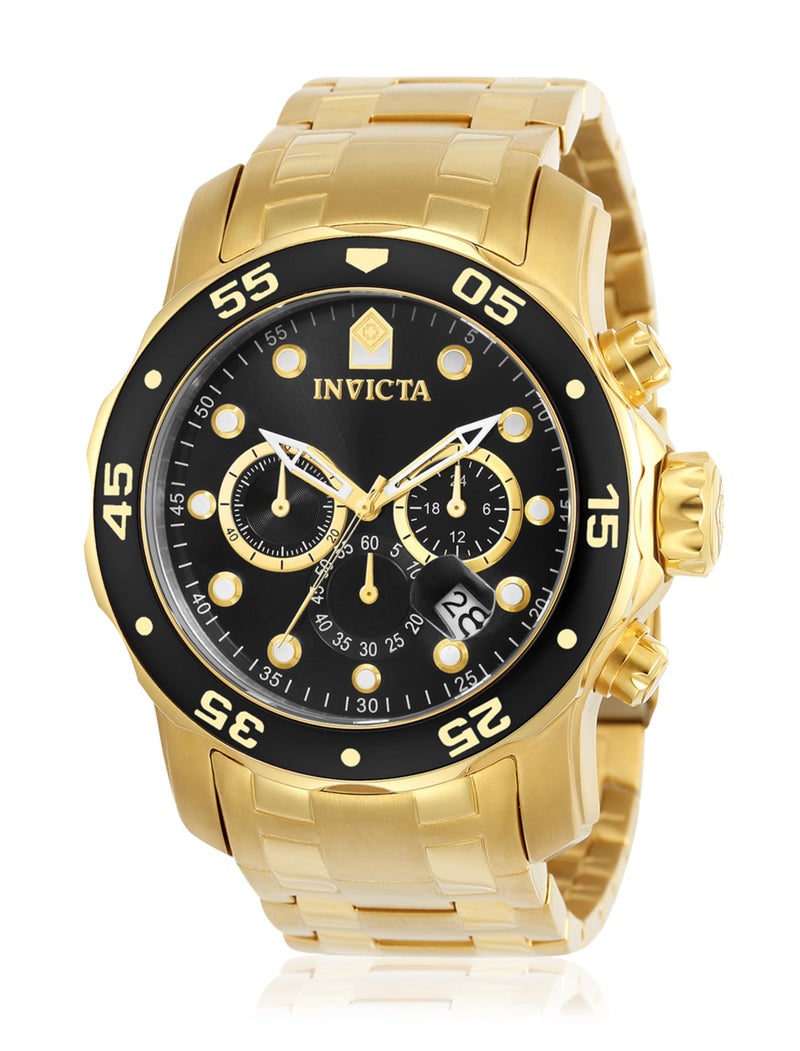 Invicta Men's 0072 Pro Diver Collection Chronograph 18k Gold-Plated Watch - Image 1