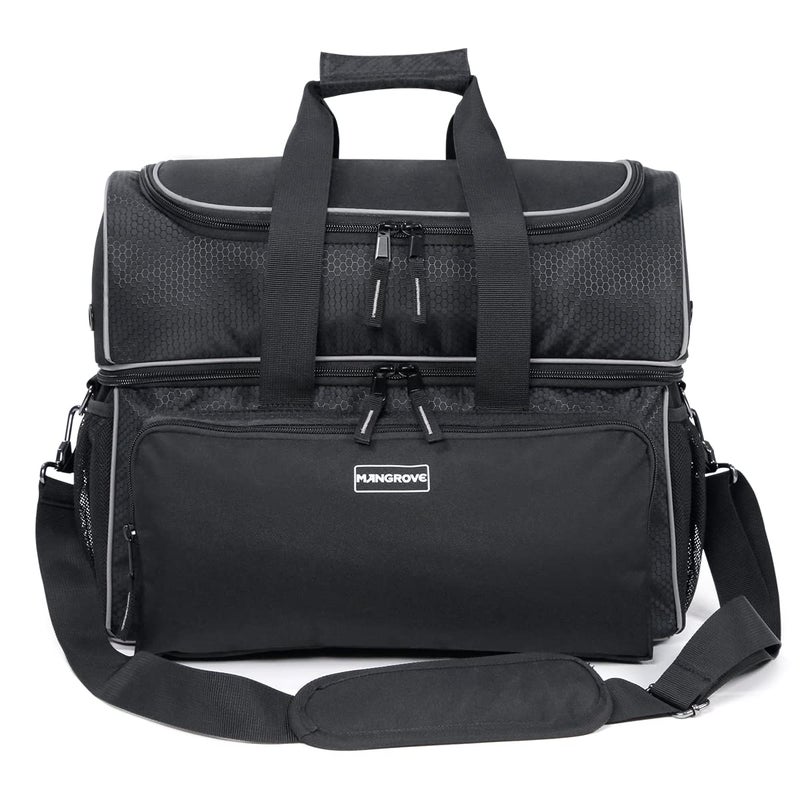 Mangrove 2 Ball Bowling Bag Double Bowling Ball Bag with Dual Padded Holder Mutiple Pockets Fits Shoes Up to Mens Size 16 and Accessories