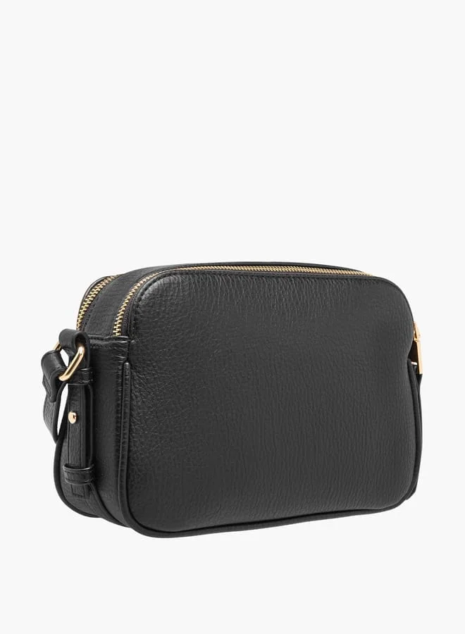 Celeste Women Textured Crossbody Bag with Zip Closure and Adjustable Strap