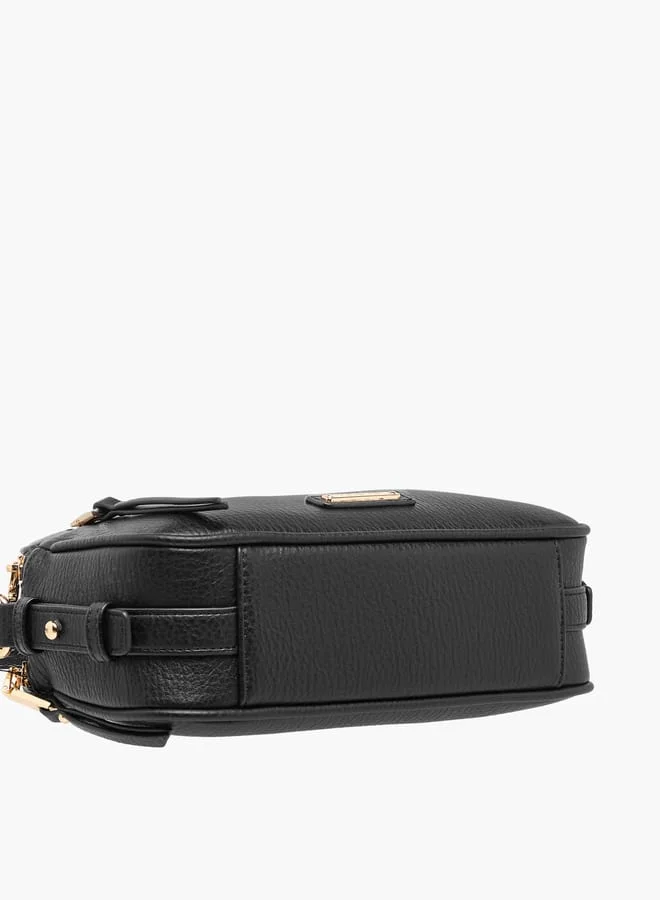 Celeste Women Textured Crossbody Bag with Zip Closure and Adjustable Strap