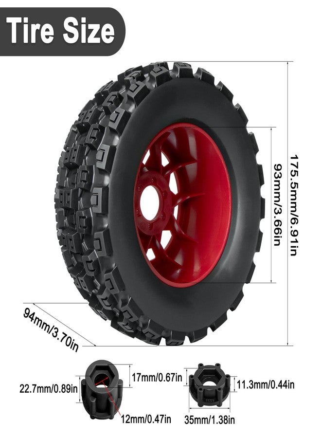 LRFHL MX38 F/R 3.8" RC Tire and Wheels 1/8 RC Monster Truck Tires with 17mm Hex Adapter for Arrma Notorious Outcast Kraton 6S Traxxas E-Revo 1/7 1/8 RC Truck Car (4PCS, Red) - Image 4