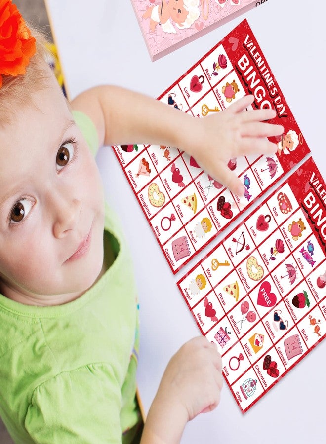 V-Opitos Valentines Day Bingo Game Card for Kids/Adults, 32 Players - Valentine Game for Family/School Classroom/Large Group, Valentine Party Favor for Boy/Girl - Image 2