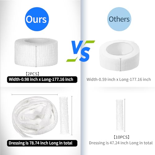 FEXICHUJI 13 Pcs Dog Tail Protector Bandage Set - Sterile Vet Wrap Gauze, Breathable Mesh Tail Dressing and Self-Adhesive Pet Bandage for Wound Care. Happy Dog Paw Nail Bandages, Paw Wounds for Pet Animals - Image 4