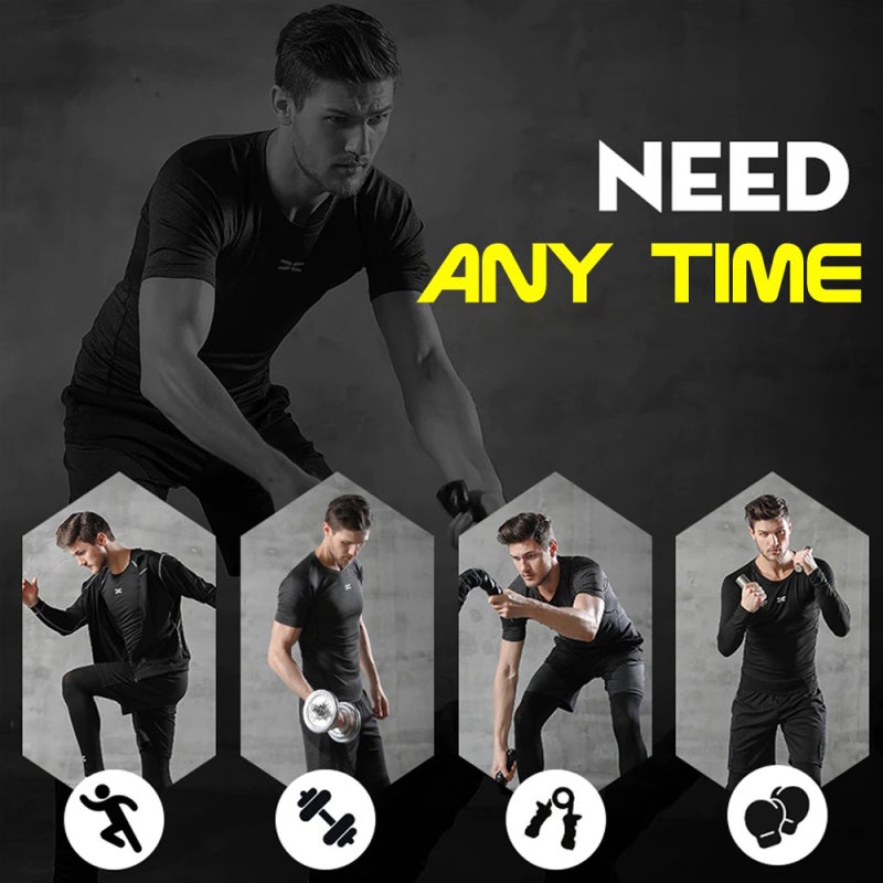 Workout Clothes 5-In-1 XXXL Black+Grey Set - Zipper Reflective Closure Stretchy Sweat-Wicking Fabric Gym Apparel for Gym Training Running Outdoor Fitness Daily Wear - Image 5