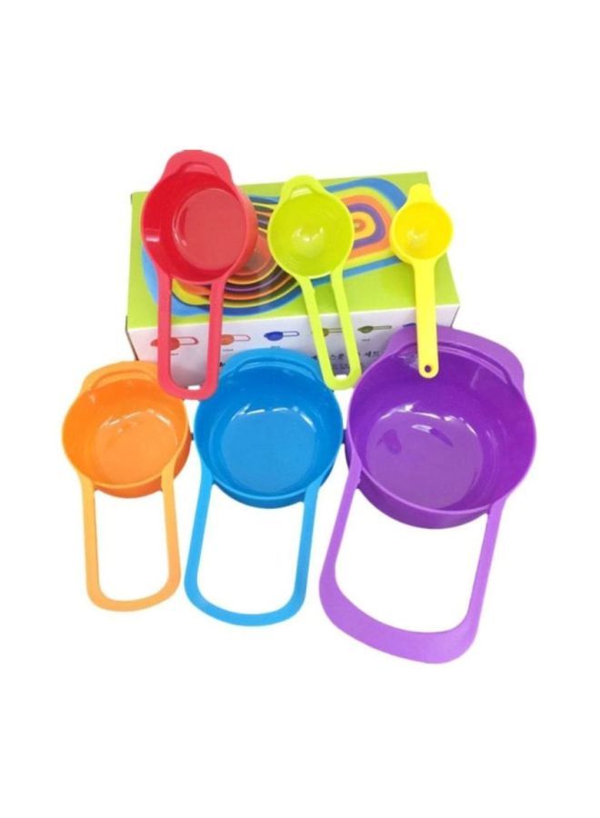 NIBEMINENT 6-Piece Measuring Spoon Cups Set Blue/Green/Red  - Image 1