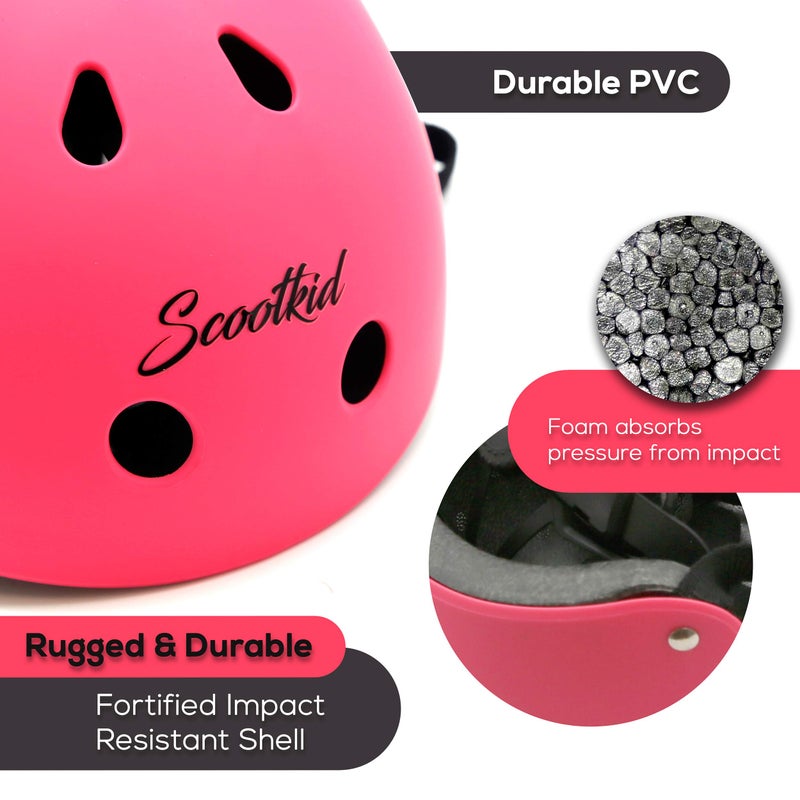 Hurtle Sports Safety Bicycle Kids Helmet-Toddler&Child Bike Helmet w/Adjust Knob,Chin Strap,Ventilation -Toddlers/Childrens Helmet for Cycling/Skateboarding/Kick Board/Scooter-Hurtle HURHLP48 (Pink) - Image 3